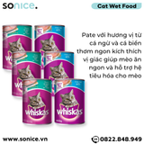  Combo Pate mèo WHISKAS 400g Mix vị - Cá ngừ & Cá biển - 12 lon SONICE. 