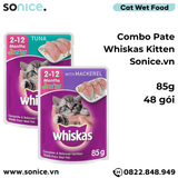  Combo Pate Mèo Whiskas Kitten 85g - 48 gói SONICE. 