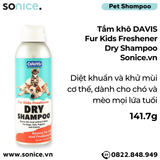  Tắm khô DAVIS Fur Kids Freshener Dry Shampoo 141.7g - Diệt khuẩn và khử mùi cơ thể, dành cho chó mèo mọi lứa tuổi SONICE. 