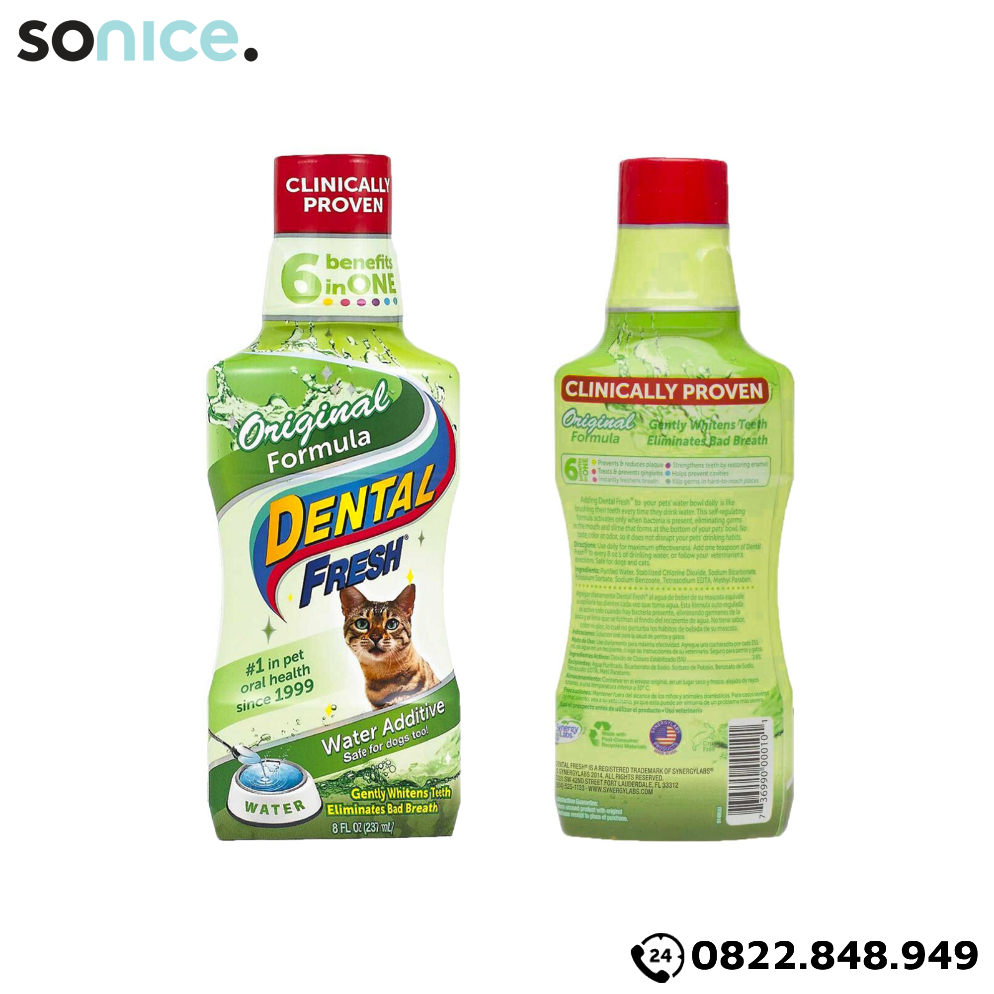  Dung dịch Dental Fresh Original hết hôi miệng cho mèo - 237ml SONICE. 