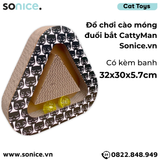  Đồ chơi cào móng đuổi bắt CattyMan size 32x30x5.7cm - Có kèm banh SONICE. 