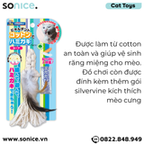  Đồ chơi cho mèo cotton lông gà hình vòng CattyMan Toys - SONICE. 