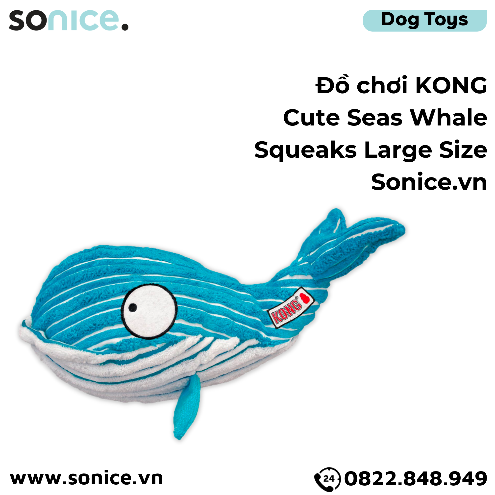  Đồ chơi Kong Cute Seas Whale Squeaks Toys Large Size 30x15cm - SONICE. 