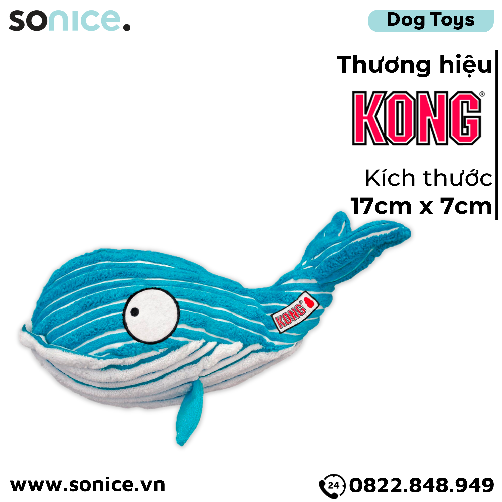  Đồ chơi Kong Cute Seas Whale Squeaks Toys Small Size 17x7cm - SONICE. 