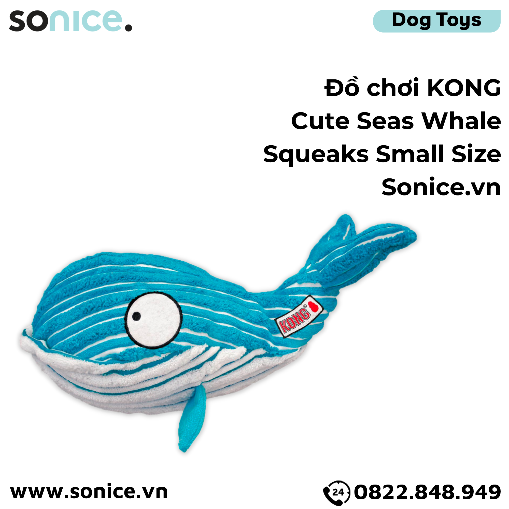  Đồ chơi Kong Cute Seas Whale Squeaks Toys Small Size 17x7cm - SONICE. 