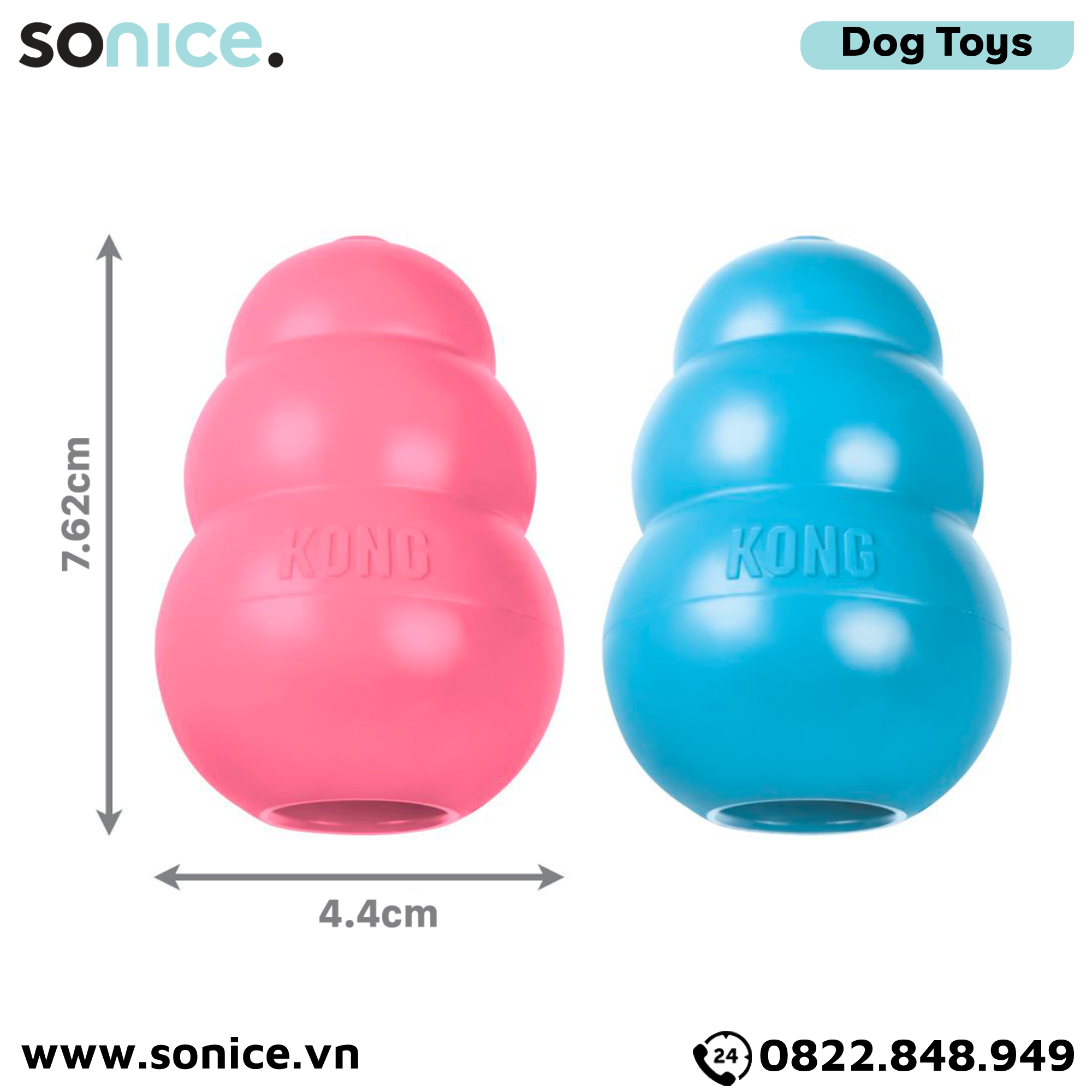  Đồ chơi Kong Puppy Toys Small Size - cho chó <9kg, có thể nhét treats SONICE. 