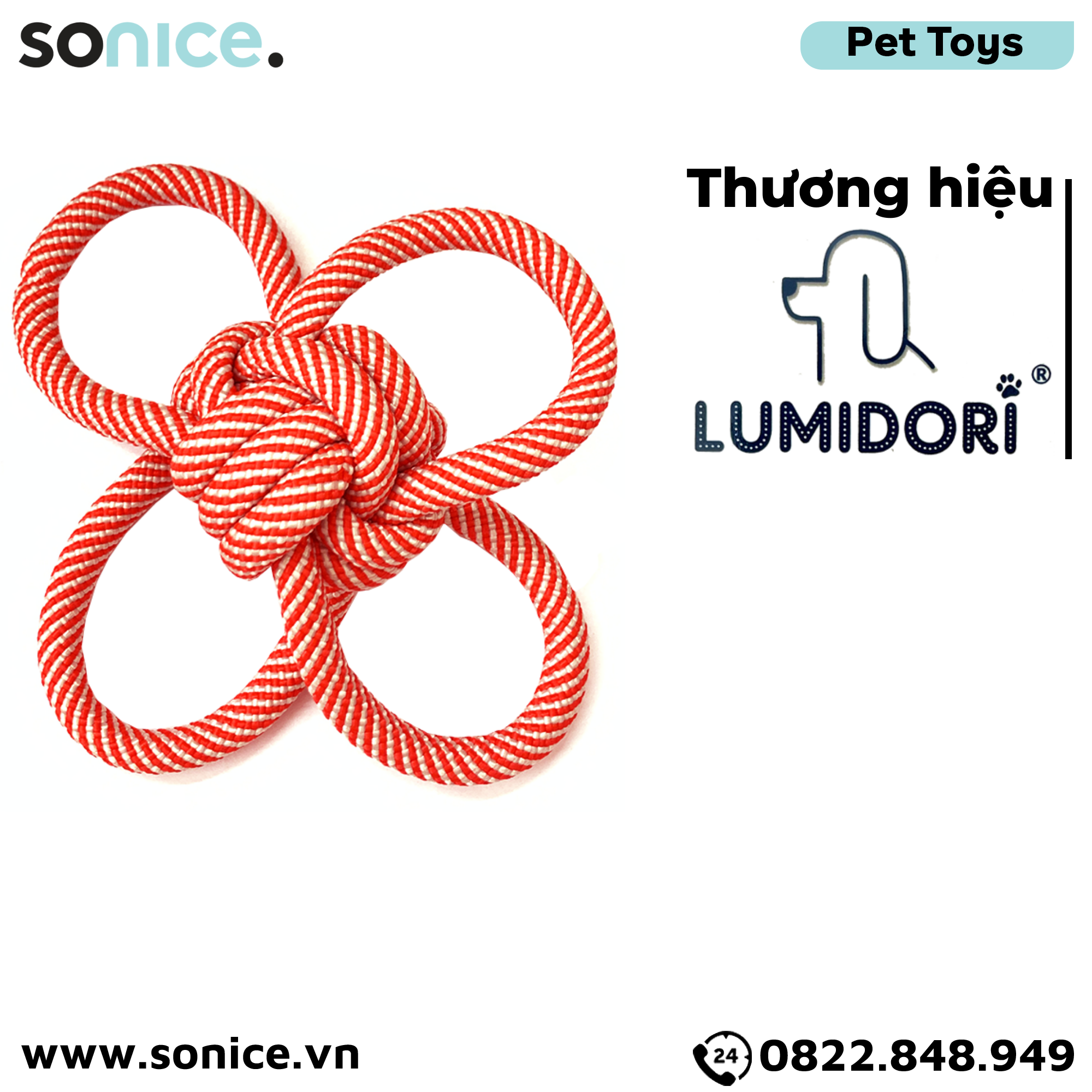  Đồ chơi Lumidori Ball 4 Knot Rope Toys - Banh bốn tai SONICE. 