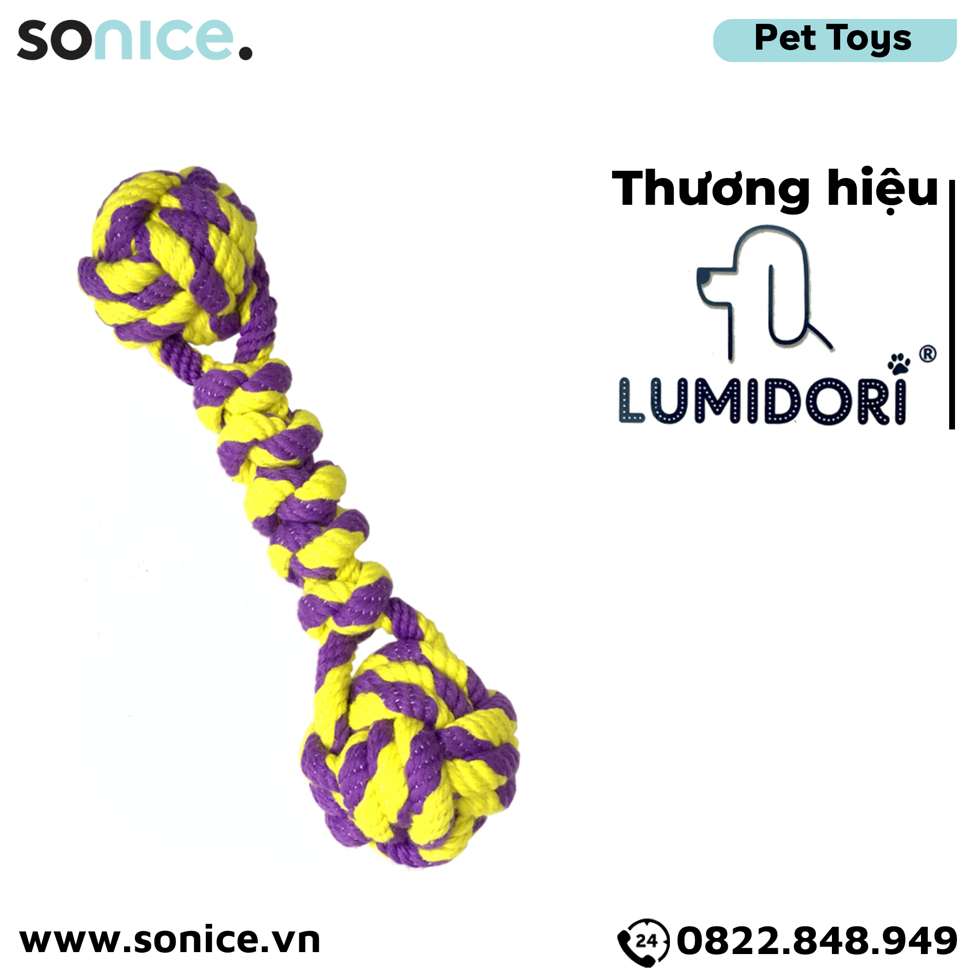  Đồ chơi Lumidori Dumb-bell Knot Rope Toys - Quả tạ dây đan SONICE. 