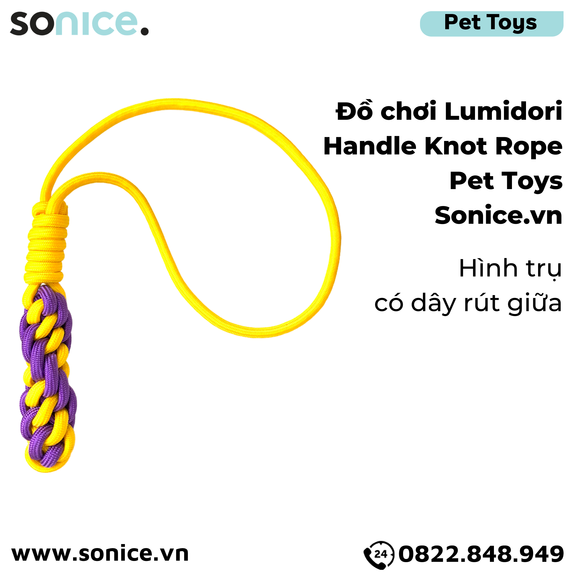  Đồ chơi Lumidori Handle Knot Rope Toys - Hình trụ có dây rút giữa SONICE. 