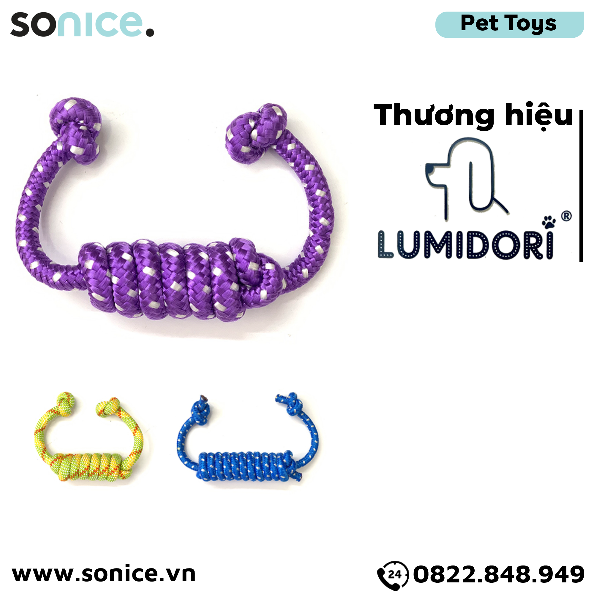  Đồ chơi Lumidori Knot Tug Toys - Hai râu rút giữa SONICE. 