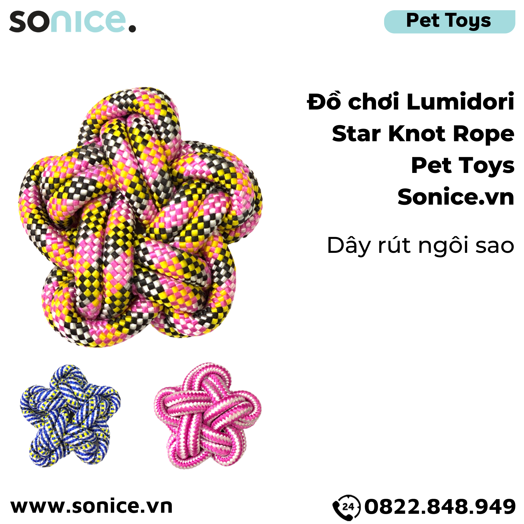  Đồ chơi Lumidori Star Knot Rope Toys - Dây rút ngôi sao SONICE. 