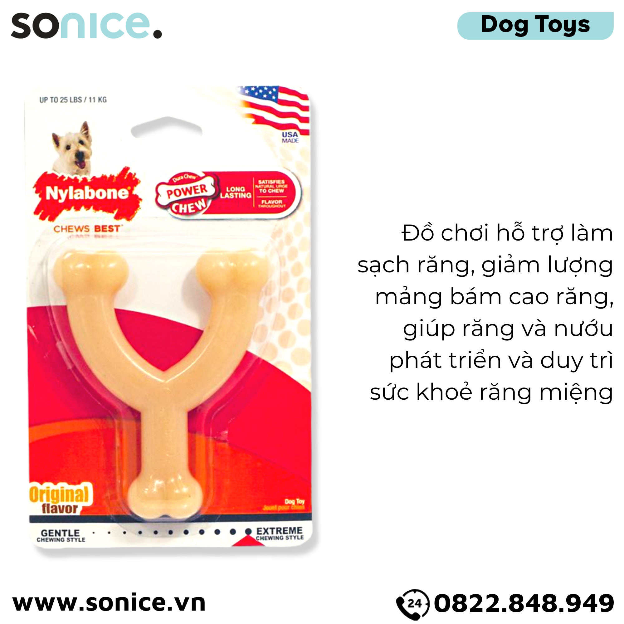  Đồ chơi Nylabone Power Chew Original Flavor Toys Small Size - Vị nguyên bản, cho chó < 11kg SONICE. 