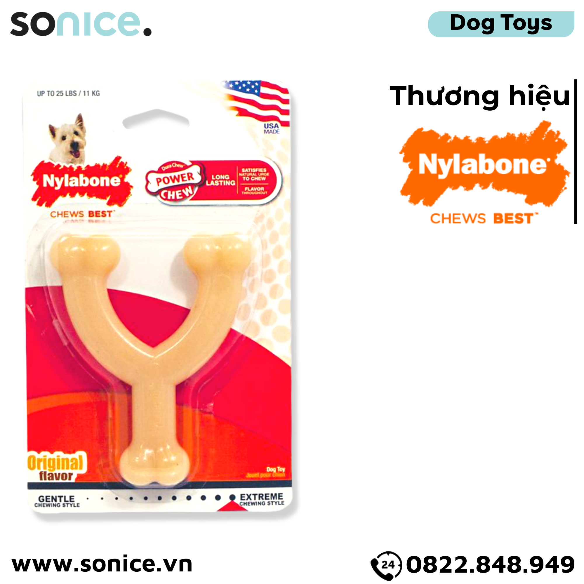  Đồ chơi Nylabone Power Chew Original Flavor Toys Small Size - Vị nguyên bản, cho chó < 11kg SONICE. 