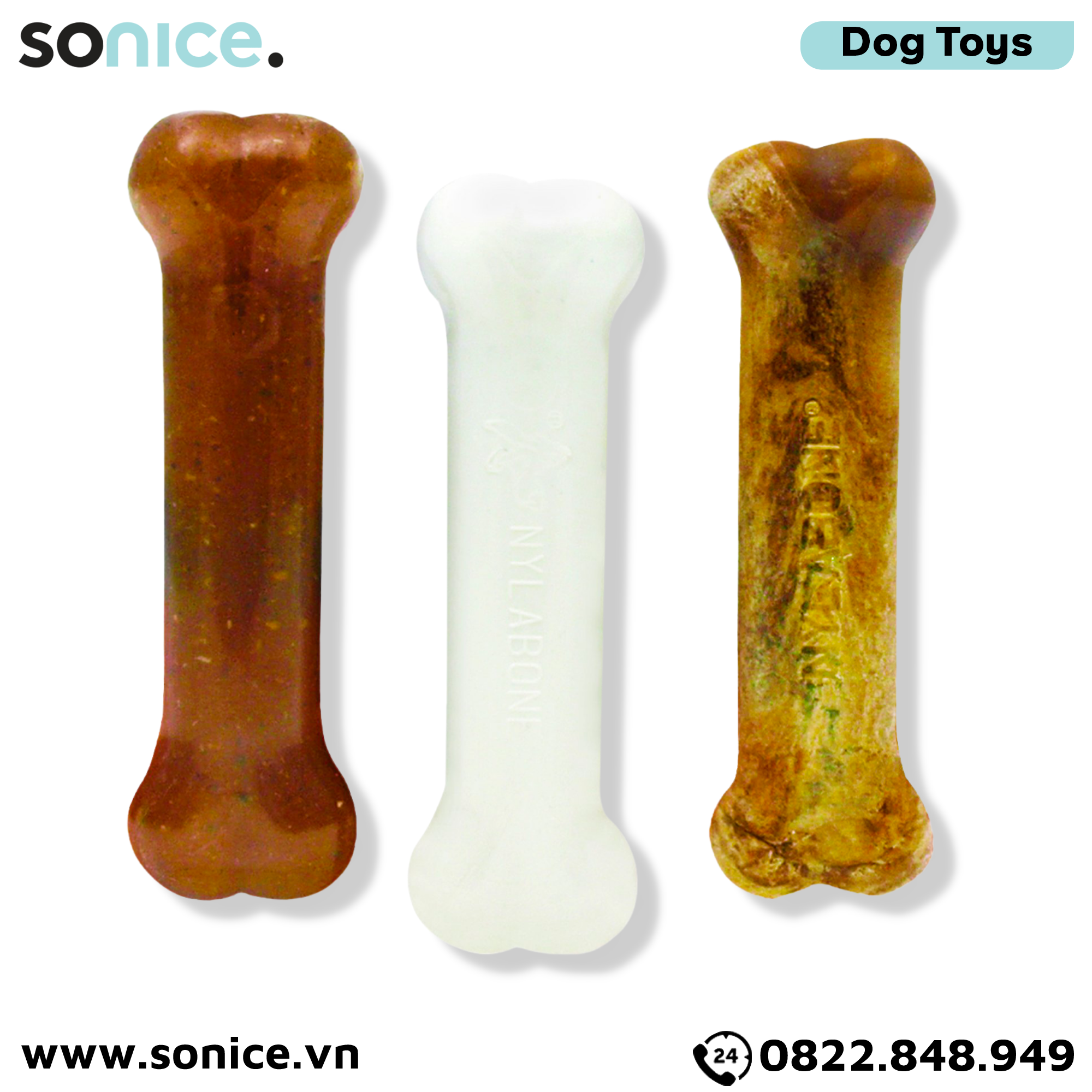  Đồ chơi Nylabone Puppy Chew Starter Kit Chicken Flavor Toys - vị Gà, dành cho chó nhỏ trong giai đoạn phát triển SONICE. 