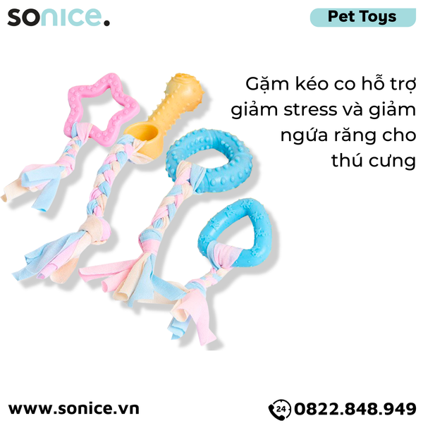  Đồ chơi xương gặm SONICE Star Colour Toys - Kèm dây vải, hỗ trợ giảm stress SONICE. 