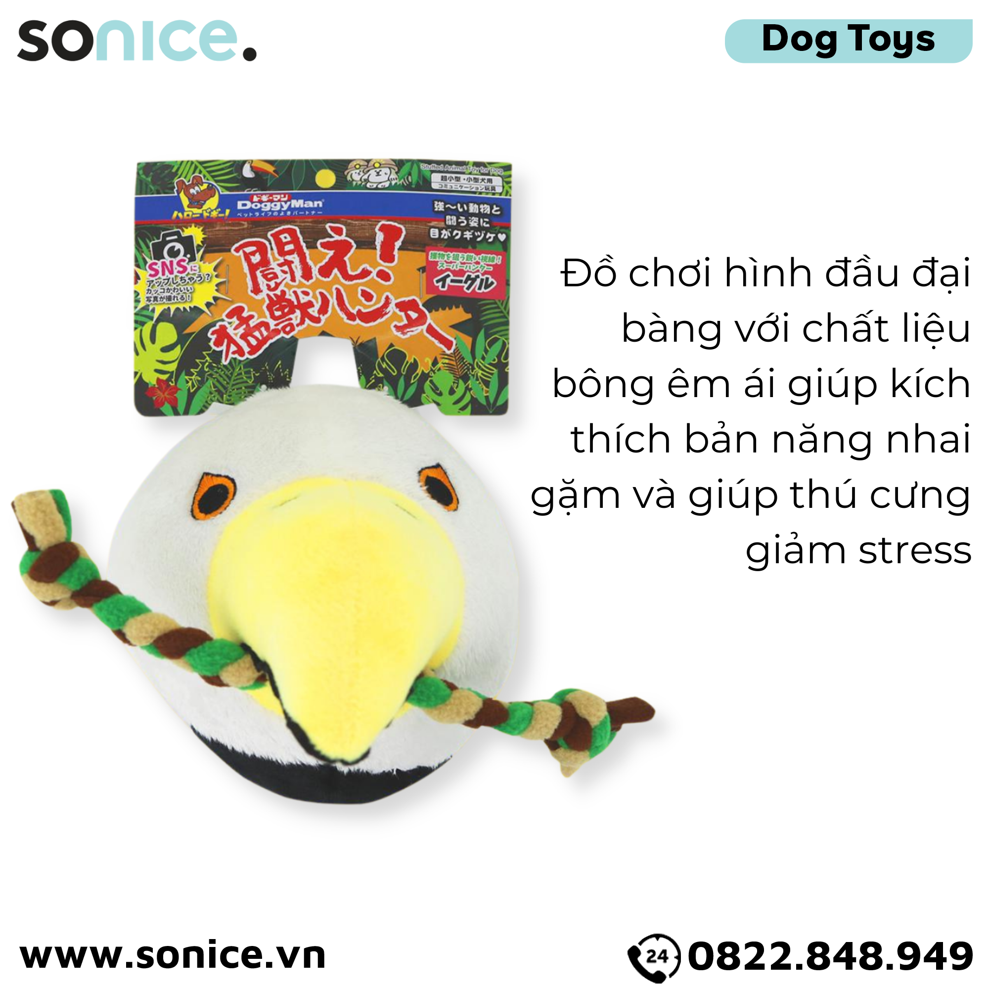  Đồ chơi thú bông DoggyMan Toys - Hình đầu đại bàng SONICE. 