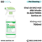  Chai xịt khử mùi diệt khuẩn Dr.BACTERES 700ml - Không mùi SONICE. 