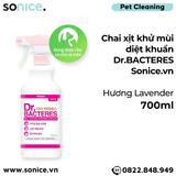  Chai xịt khử mùi diệt khuẩn Dr.BACTERES 700ml - Lavender SONICE. 