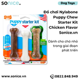  Đồ chơi Nylabone Puppy Chew Starter Kit Chicken Flavor Toys - vị Gà, dành cho chó nhỏ trong giai đoạn phát triển SONICE. 