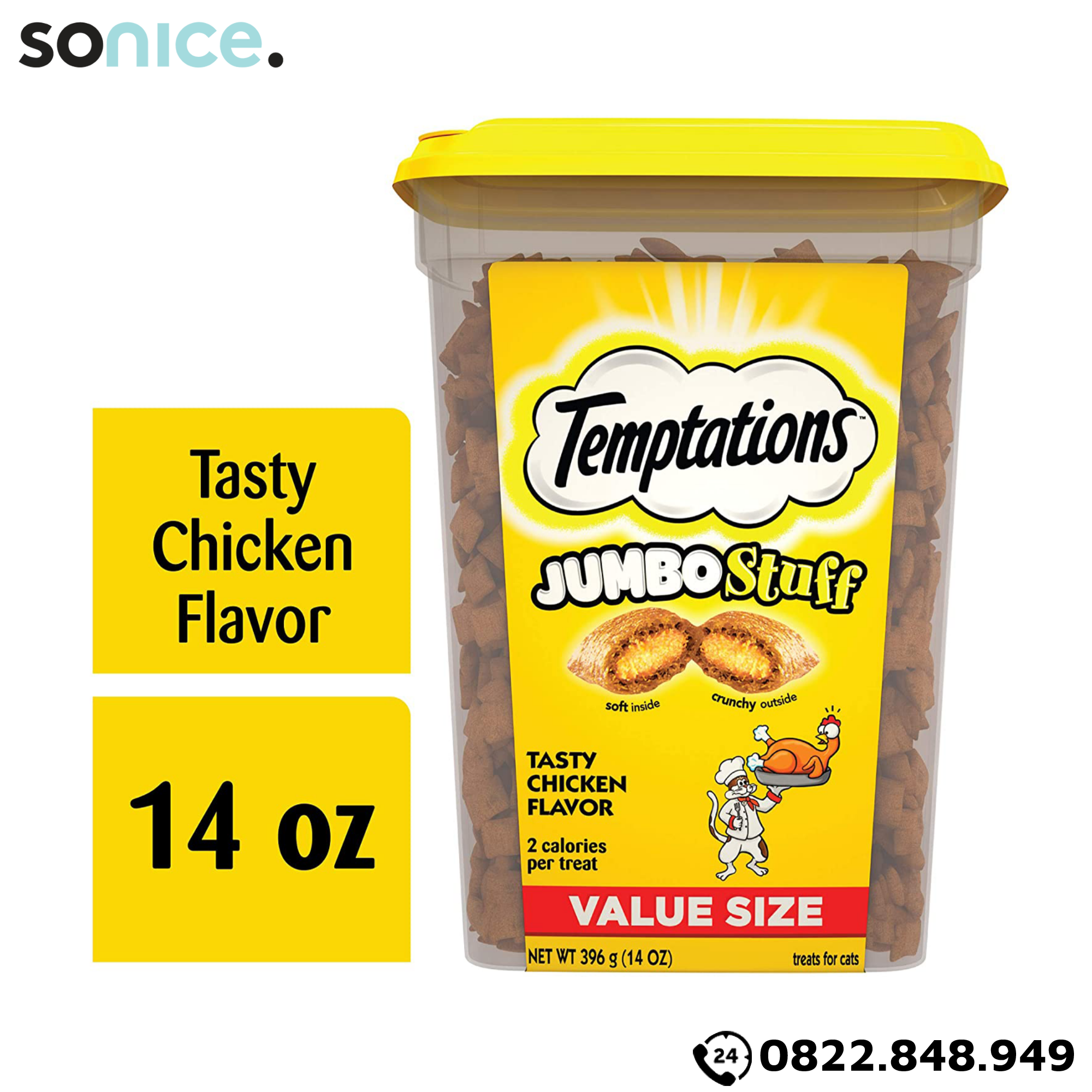 Treats mèo Temptations Jumbo Stuff Chicken 396g - Thịt gà cat treats SONICE. 