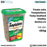  Treats mèo Temptations Tasty Seafood Medley 454g - vị hải sản cat treats SONICE. 