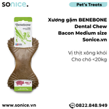  Xương gặm BENEBONE Dental Chew Bacon Medium Size cho chó >20kg - vị thịt xông khói SONICE. 