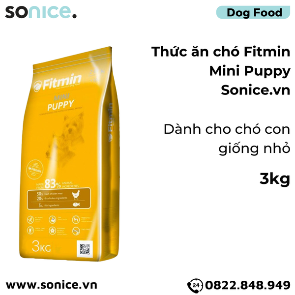  Thức ăn chó FITMIN Mini Puppy 3kg - chó con giống nhỏ SONICE. 
