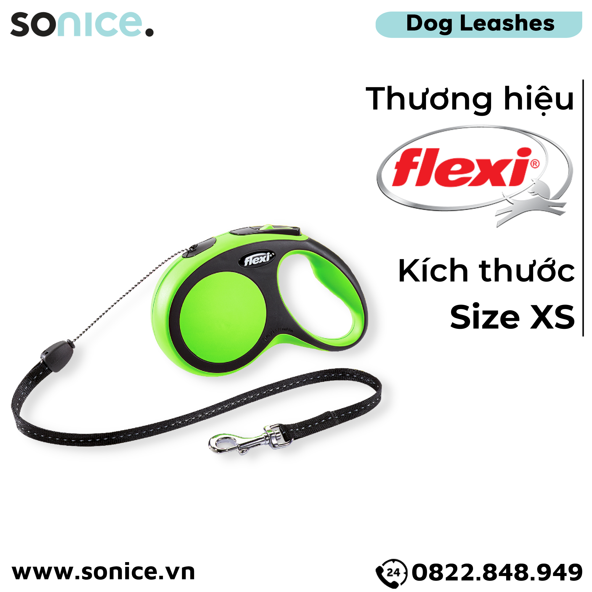  Dây dắt tự động FLEXI New Comfort XS - Dây tròn 3m, < 8kg SONICE. 