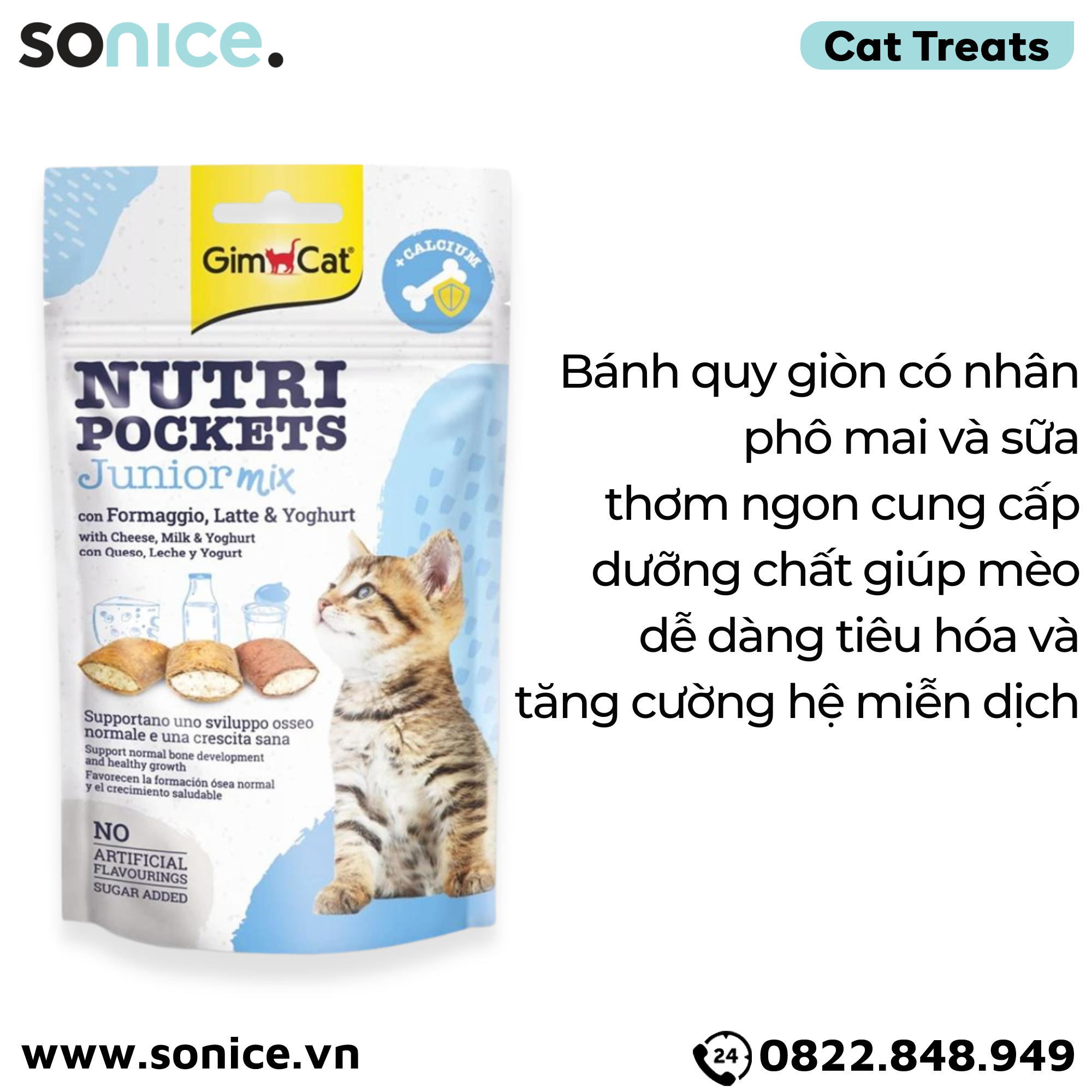  Treats Gimcat Nutri Pockets Junior Mix 60g - cho mèo con SONICE. 