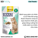  Treats Gimcat Nutri Pockets Catnip 60g - Vị cỏ mèo, bổ sung Vitamin SONICE. 