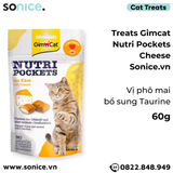  Treats Gimcat Nutri Pockets Cheese 60g - Vị phô mai, bổ sung Taurine SONICE. 