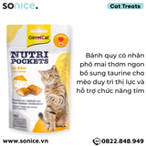  Treats Gimcat Nutri Pockets Cheese 60g - Vị phô mai, bổ sung Taurine SONICE. 