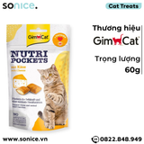  Treats Gimcat Nutri Pockets Cheese 60g - Vị phô mai, bổ sung Taurine SONICE. 