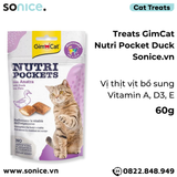  Treats GimCat Nutri Pocket Duck 60g - Vịt thịt vịt, bổ sung Vitamin A,D3,E SONICE. 