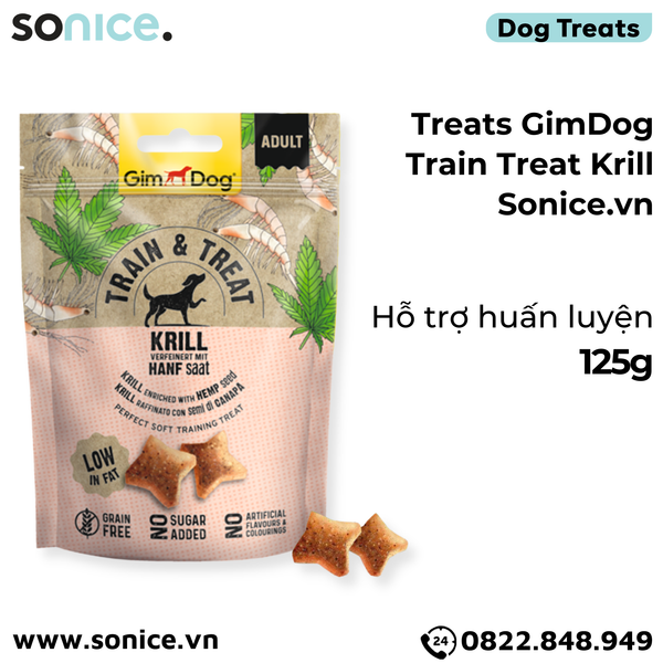  Treats GimDog Train Treat Krill 125g - Hỗ trợ huấn luyện SONICE. 