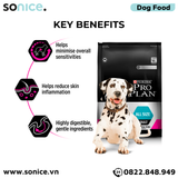  Thức ăn chó Purina PRO PLAN Sensitive Skin & Stomach Salmon, Tuna 2.5kg - Hỗ trợ tiêu hoá kém, mọi giống chó SONICE. 