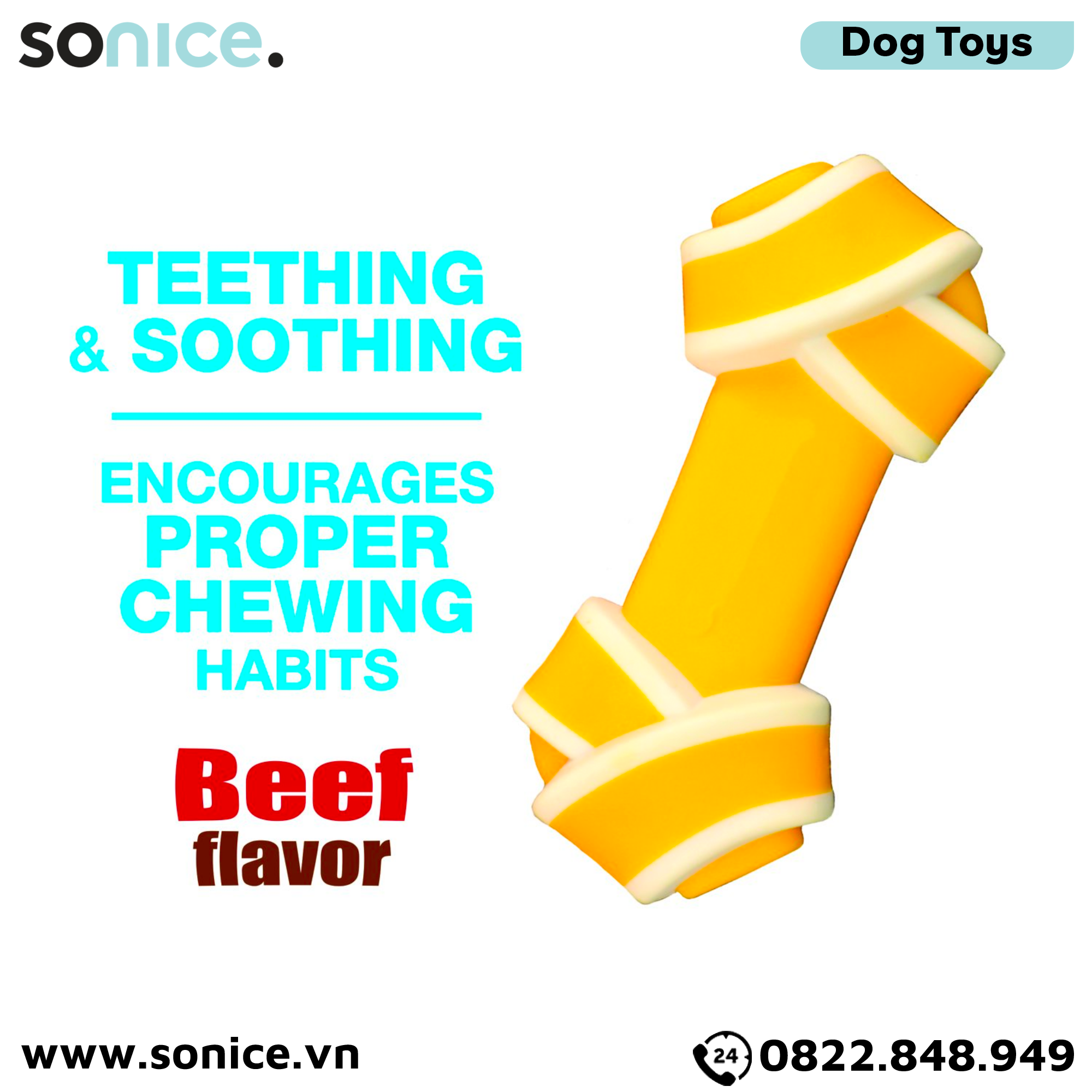  Đồ chơi Nylabone Puppy Chews Teething & Soothing Beef Flavor Toys - Vị thịt bò, cho chó con < 7kg SONICE. 