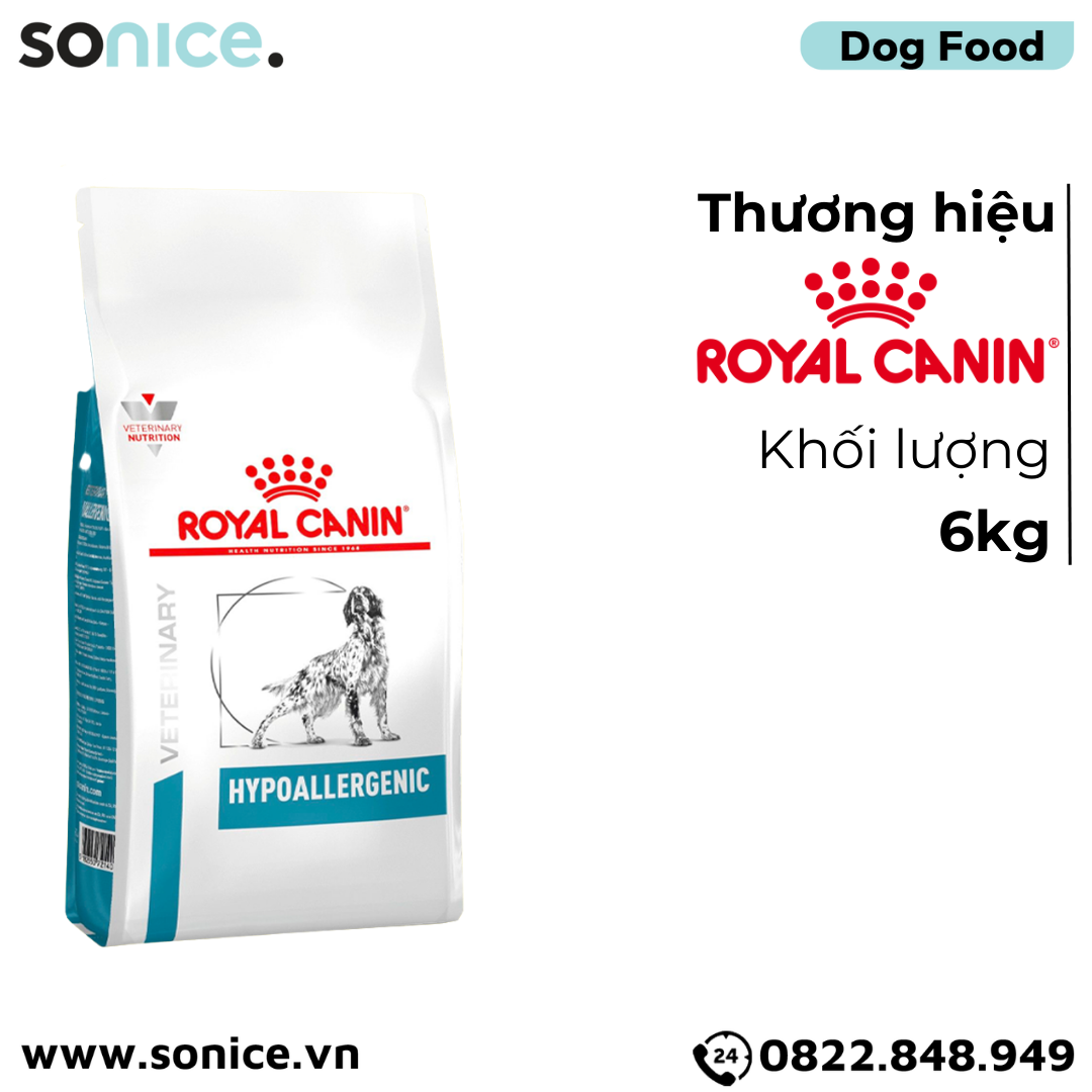  Thức ăn chó Royal Canin Hypoallergenic 6kg - điều trị dị ứng SONICE. 