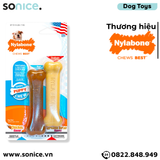  Đồ chơi Nylabone Puppy Chews Teething & Active Chewing Bone Chicken & Peanut Butter Flavor Toys - Vị thịt gà và bơ đậu phộng, cho chó con < 7kg SONICE. 