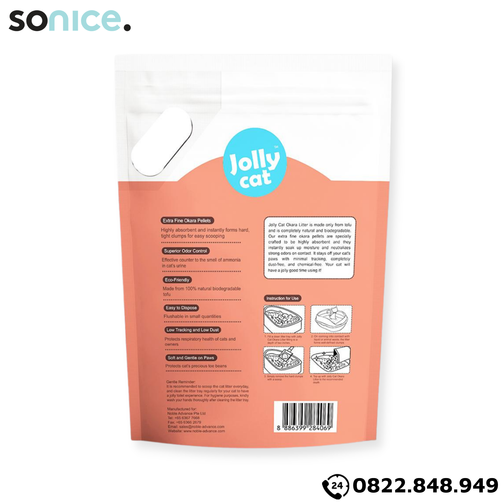  Cát vệ sinh Premium Tofu Jolly Cat Litter Yuzu 18L - Làm từ đậu nành soya hương cam Nhật SONICE. 