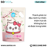  Cát vệ sinh Premium Tofu Jolly Cat Litter Peach 18L - Làm từ đậu nành soya hương đào SONICE. 