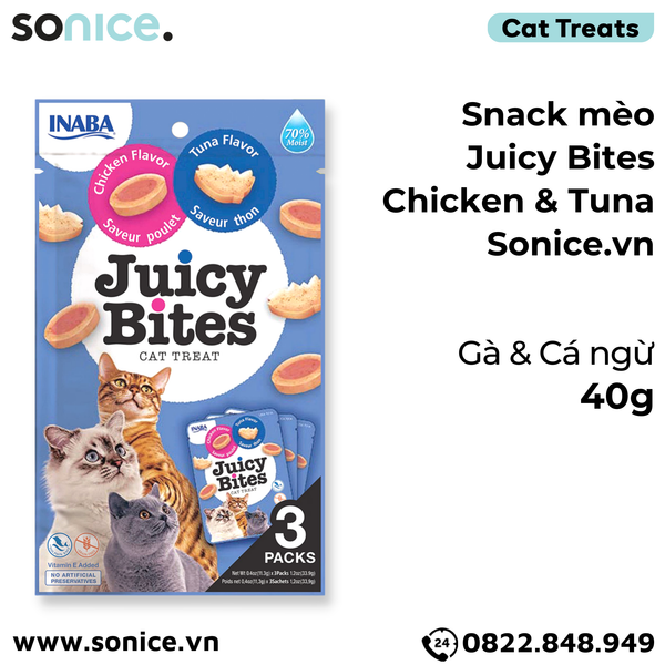  Snack mèo Juicy Bites Chicken & Tuna - 40g SONICE. 