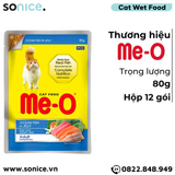  Pate mèo Me-o Kucing Ocean Fish 80g - hộp 12 gói SONICE. 
