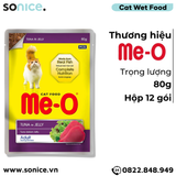  Pate mèo Me-o Kucing Tuna in Jelly 80g - hộp 12 gói SONICE. 