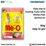  Pate mèo Me-o Kucing Tuna with White Fish 80g - hộp 12 gói SONICE. 