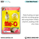  Pate mèo Me-o Kucing Tuna with White Fish 80g - hộp 12 gói SONICE. 