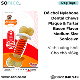  Đồ chơi Nylabone Dental Chews Plaque & Tartar Bacon Flavor Toys Medium Size - Vị thịt xông khói, cho chó < 16kg SONICE. 