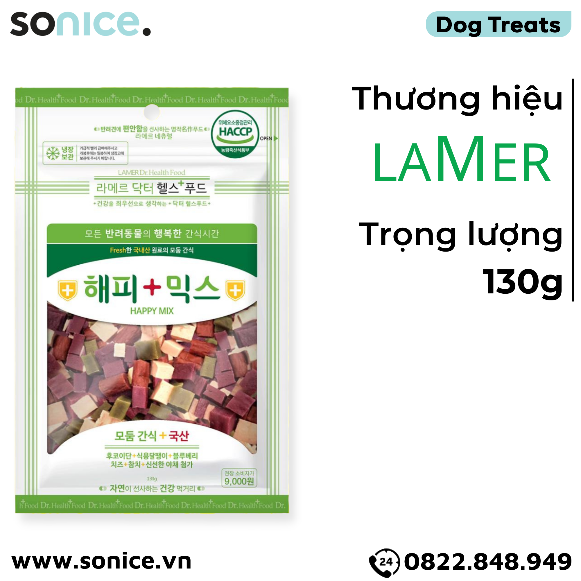  Treat LAMER Happy Mix 130g - nhiều vị cừu, rau, cá, bò SONICE. 