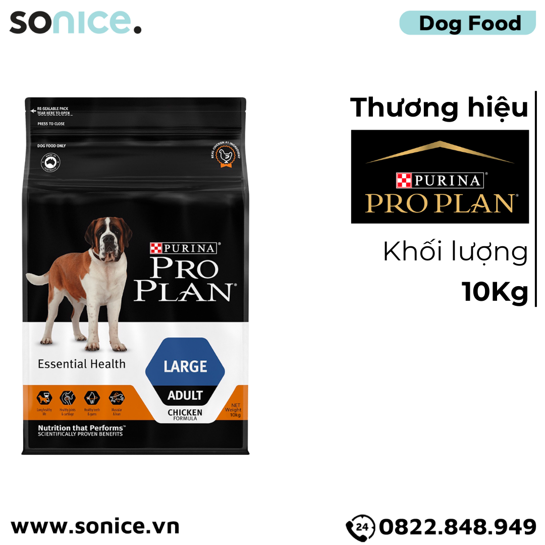  Thức ăn chó Purina PRO PLAN Large Adult Chicken 10kg - chó trưởng thành giống lớn vị gà SONICE. 