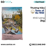  Thức ăn mèo Taste Of The Wild Lowland Creek 2kg - Roasted Quail & Roasted Duck, Chim cút quay & vịt quay, mọi lứa tuổi - nhập USA SONICE. 